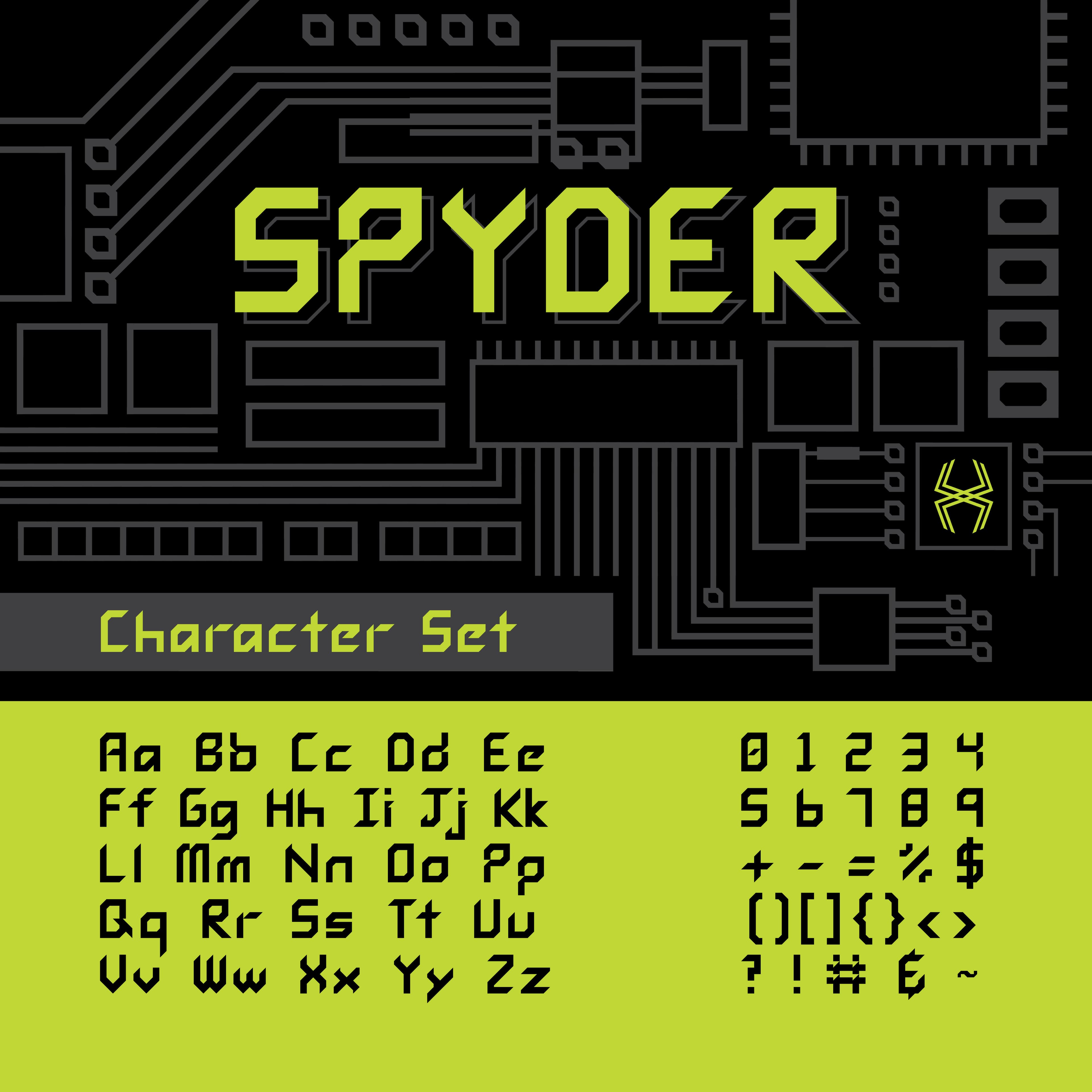 Spyder color typeface card