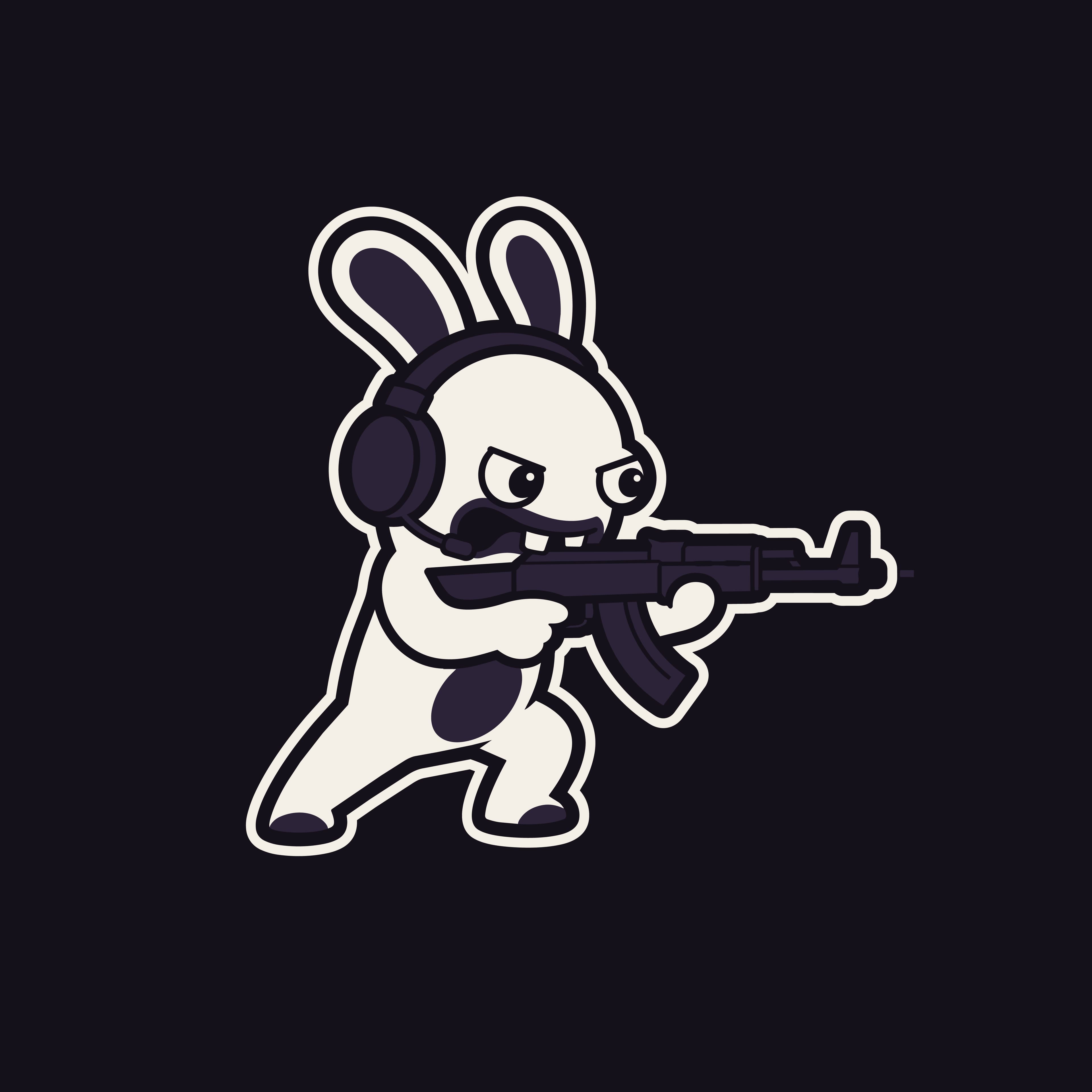 Rabbids Gaming gray logo card